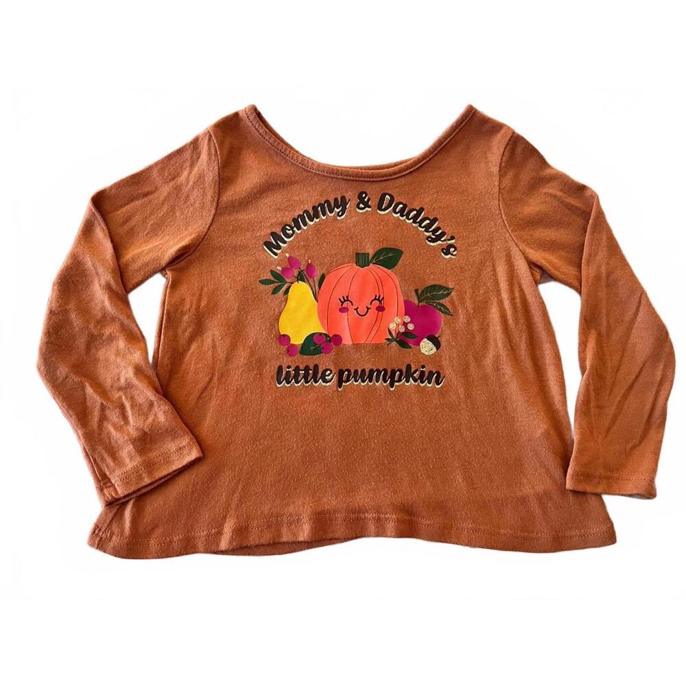 The Children’s Place Girls Long Sleeve Halloween / Thanksgiving Shirt 12-18m